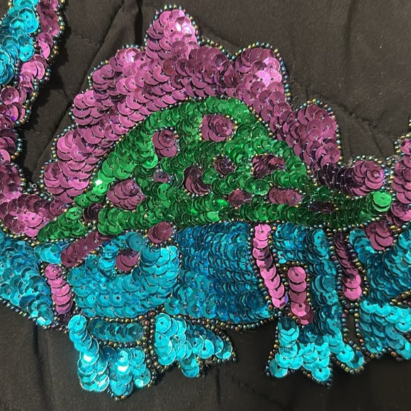 Vintage sequin dinosaur sew on patch - Picture 3 of 6